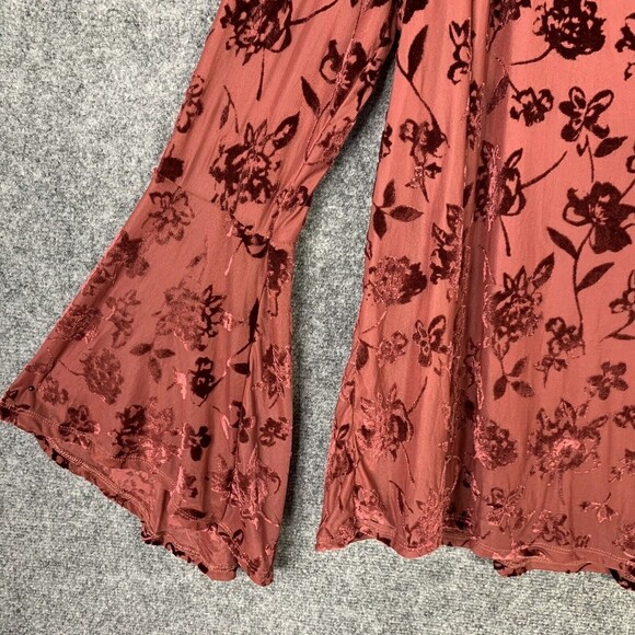 Knox Rose Off Shoulder Embossed Floral Top Women XXL Stretchy Bell Sleeve - Picture 7 of 9